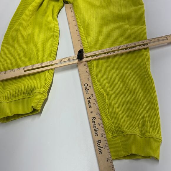 Zara Pants Womens Large Neon Green Yellow Waffle Knit‎ Drawstring Joggers - Picture 6 of 6